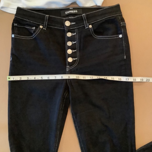 Express high rise black button fly skinny jean - Picture 4 of 12